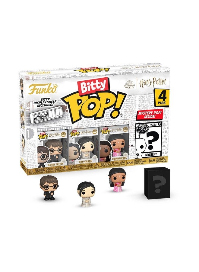Funko Bitty POP HP GOF - Harry, 4-Pack and A Surprise Mystery Mini Figure - 0.9 Inch (2.2 Cm) - Harry Potter Collectable - Stackable Display Shelf Included - Gift Idea - Party Bags Stocking - Image 1