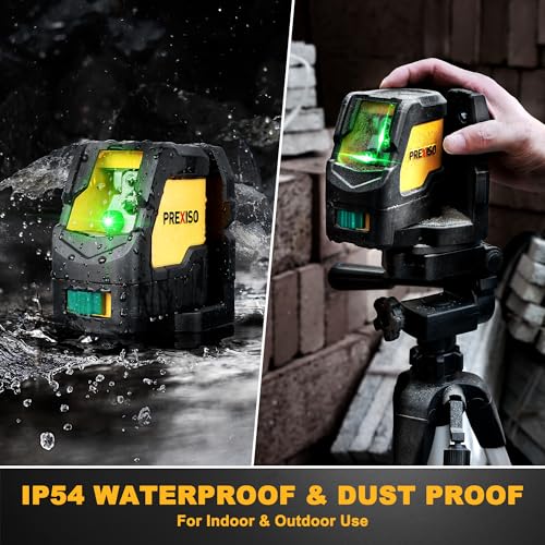 Prexiso Laser Level with Tripod, IP54 Professional 150 Wide Angle - 100Ft Cross Laser Line Tool for Construction, Ceiling Alignment, Floor Tile - Image 5