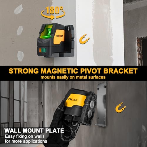 Prexiso Laser Level with Tripod, IP54 Professional 150 Wide Angle - 100Ft Cross Laser Line Tool for Construction, Ceiling Alignment, Floor Tile - Image 4