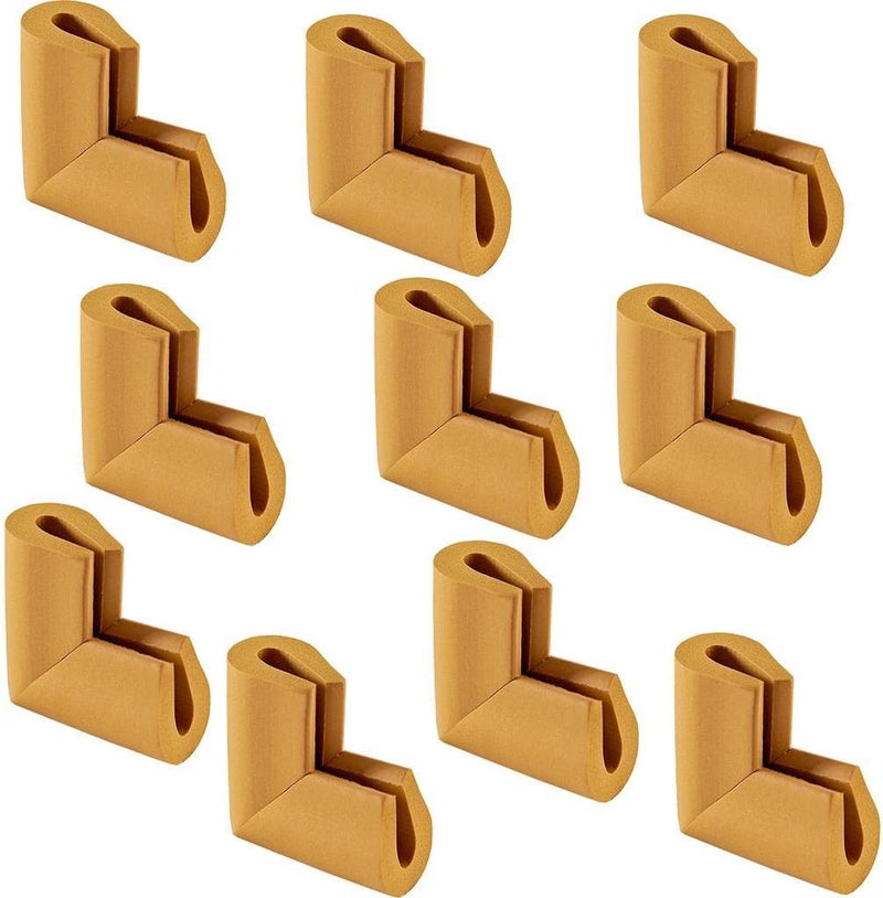 كلاراكو واقيات زوايا الطاولات الزجاجية، واقيات زوايا الأثاث تحمي الطفل من الإصابات الحادة، خشب، 55 × 55 × 8 مم - Image 1