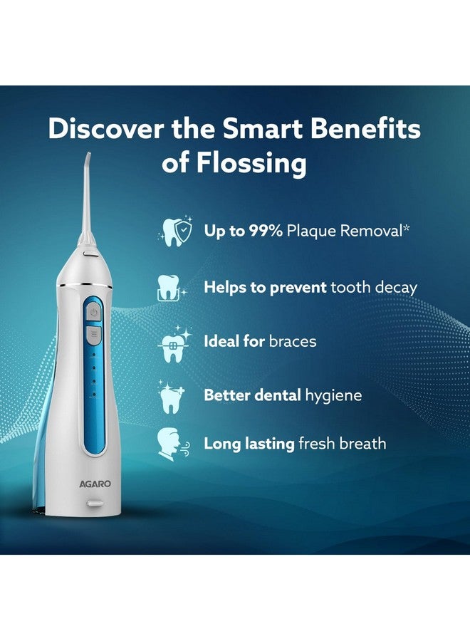 AGARO Ultra Plus Portable Dental Flosser for teeth, 5 Nozzles, Portable,Cordless & Rechargeable,4 Cleaning Modes,IPX7 Waterproof with 200ml Watertank, Flossing at Home & Travel,Oral Flosser,Oral Irrigator - Image 3