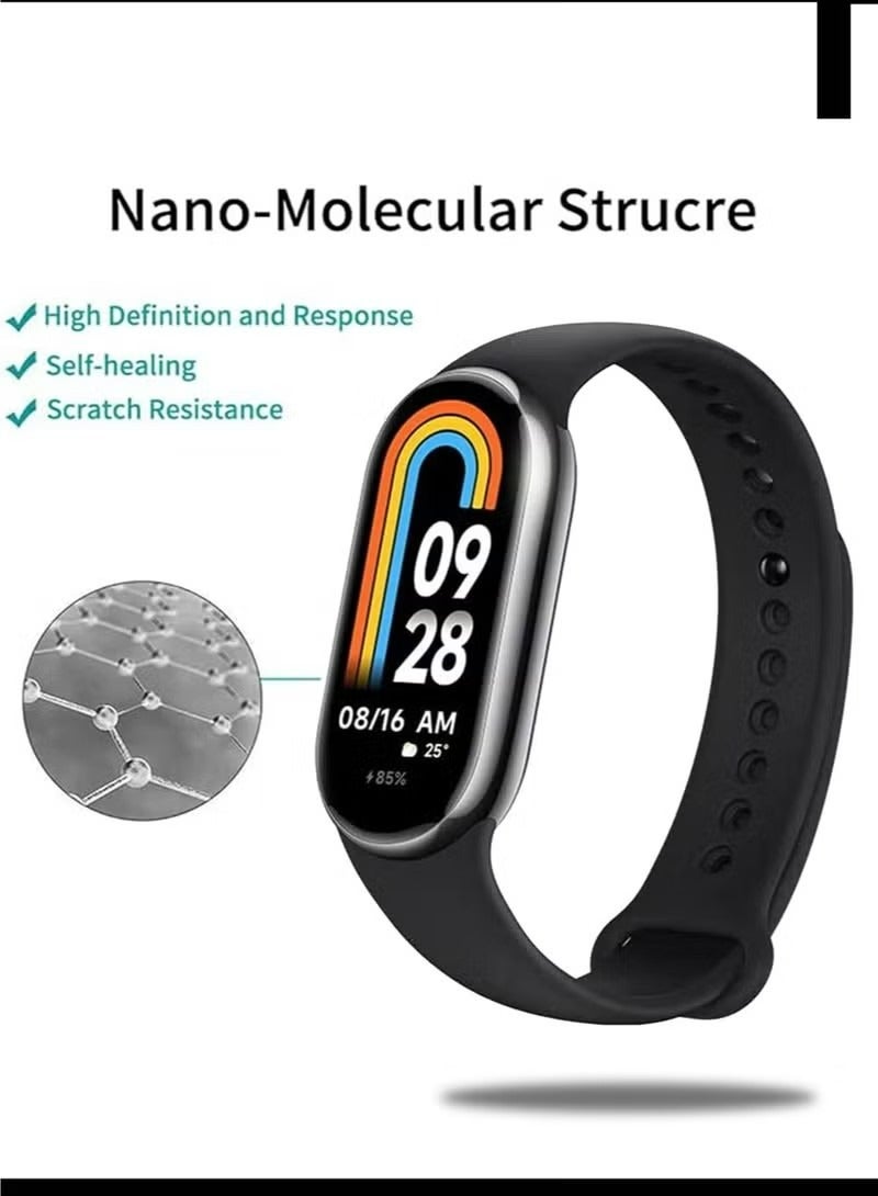 2 Pcs Xiaomi Band 8 Screen Protectors, [Anti-Oil] [Anti-Bubble] [HD Clear] Full Protection Soft Screen Protector Glass Film Explosion-proof LCD Watch for Xiaomi Band 8 - Image 2