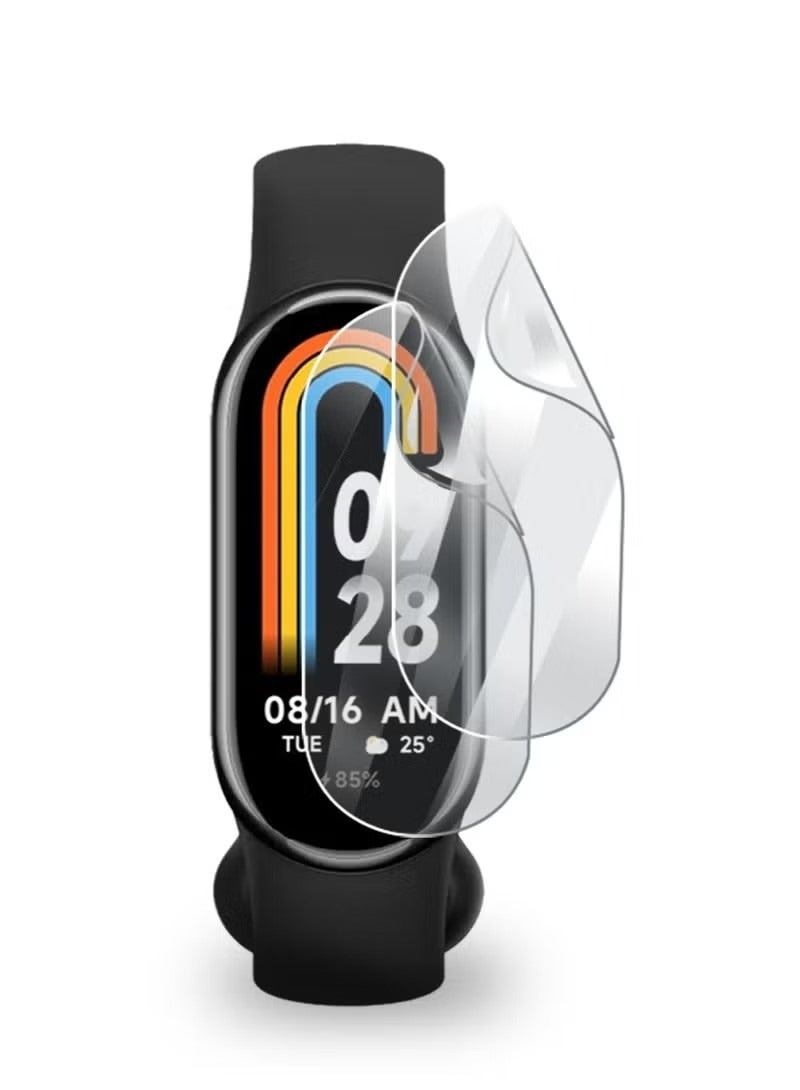 2 Pcs Xiaomi Band 8 Screen Protectors, [Anti-Oil] [Anti-Bubble] [HD Clear] Full Protection Soft Screen Protector Glass Film Explosion-proof LCD Watch for Xiaomi Band 8 - Image 1