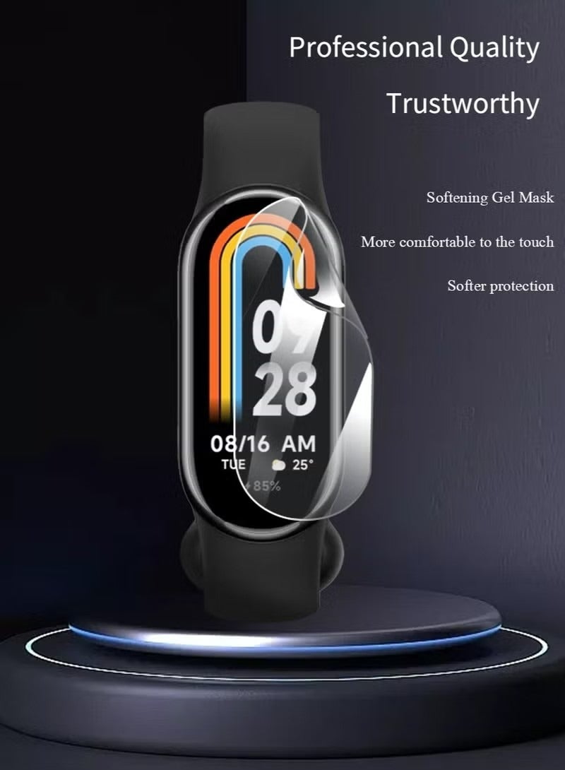 2 Pcs Xiaomi Band 8 Screen Protectors, [Anti-Oil] [Anti-Bubble] [HD Clear] Full Protection Soft Screen Protector Glass Film Explosion-proof LCD Watch for Xiaomi Band 8 - Image 3