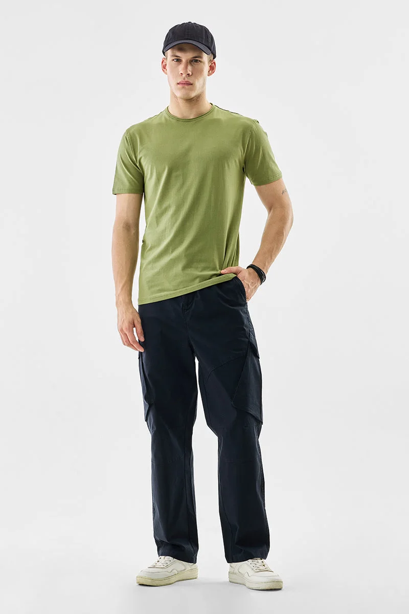 SNITCH تيشيرت أخضر بحافة خام