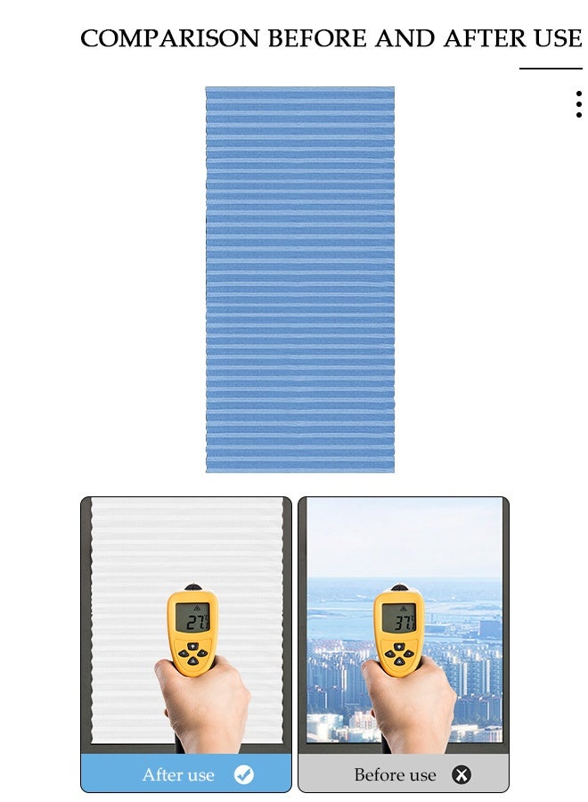 DUNISO Self-Adhesive Pleated Window Blinds 90×180cm, No Drill Temporary Blackout Shades, Privacy Protection Light Filtering Curtain for Home, Office, Bathroom - Image 5