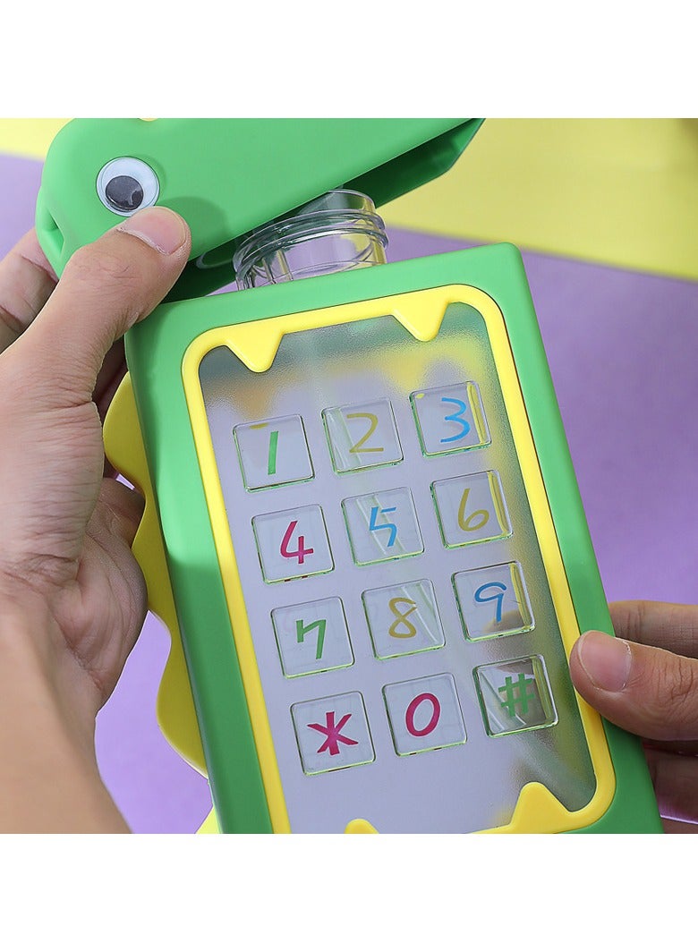 Twisoo Dino Design Water Bottle for Kids, Leak-Proof Tritan Bottle with Strap, BPA-Free, Non-Spill, 480ml, Orange - Image 5