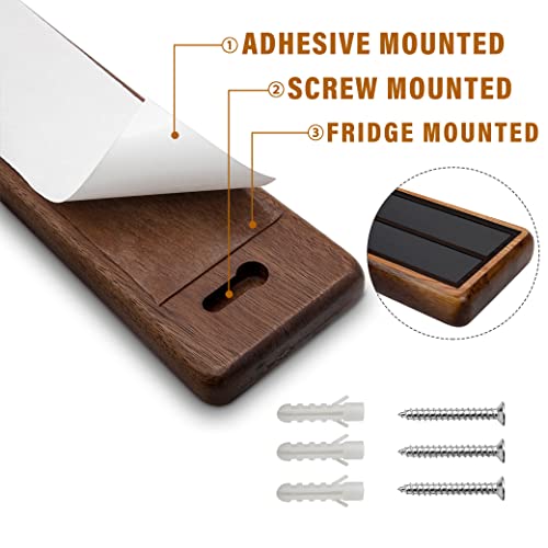 HOSHANHO Magnetic Knife Strips, Magnetic Knife Holder for Wall 16 Inch, Acacia Wood Knife Magnetic Strip Use as Knife Bar, Knife Holder for Kitchen Utensil Organizer - Image 3