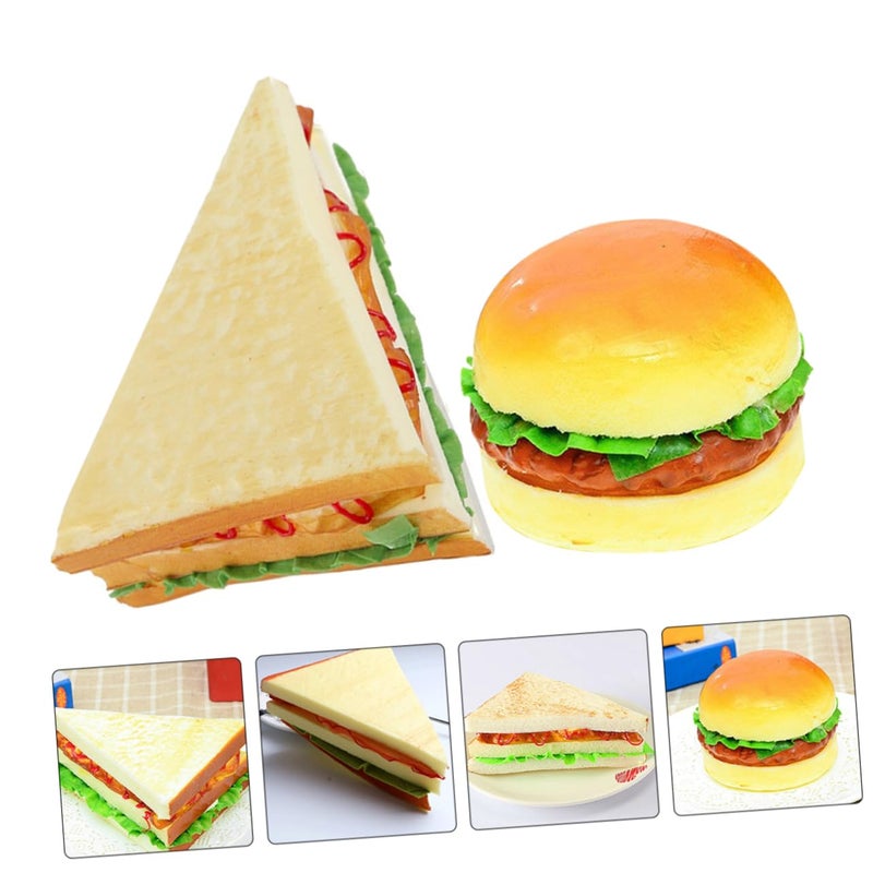 High Simulation PU Hamburger Sandwich Food Model Photography Display Prop - Image 4