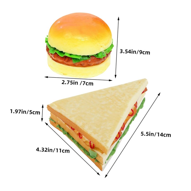 High Simulation PU Hamburger Sandwich Food Model Photography Display Prop - Image 3