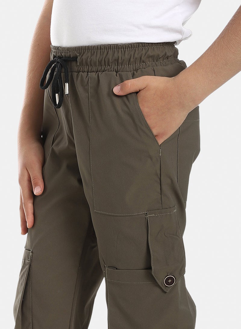 Andora Cargo Pants With Pockets - Olive - Image 2