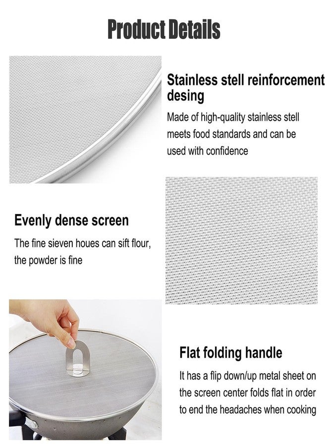 Handook Splatter Screen for Cooking - Stainless Steel Grease Splatter Guard for Frying Pan, No Cooking Oil Mess No Burns, Ultra Fine Mesh Lids Set of 3(10", 11.5", 13") - Image 4