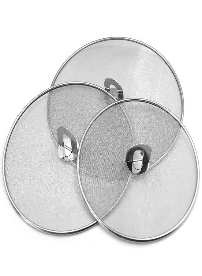 Handook Splatter Screen for Cooking - Stainless Steel Grease Splatter Guard for Frying Pan, No Cooking Oil Mess No Burns, Ultra Fine Mesh Lids Set of 3(10", 11.5", 13") - Image 1