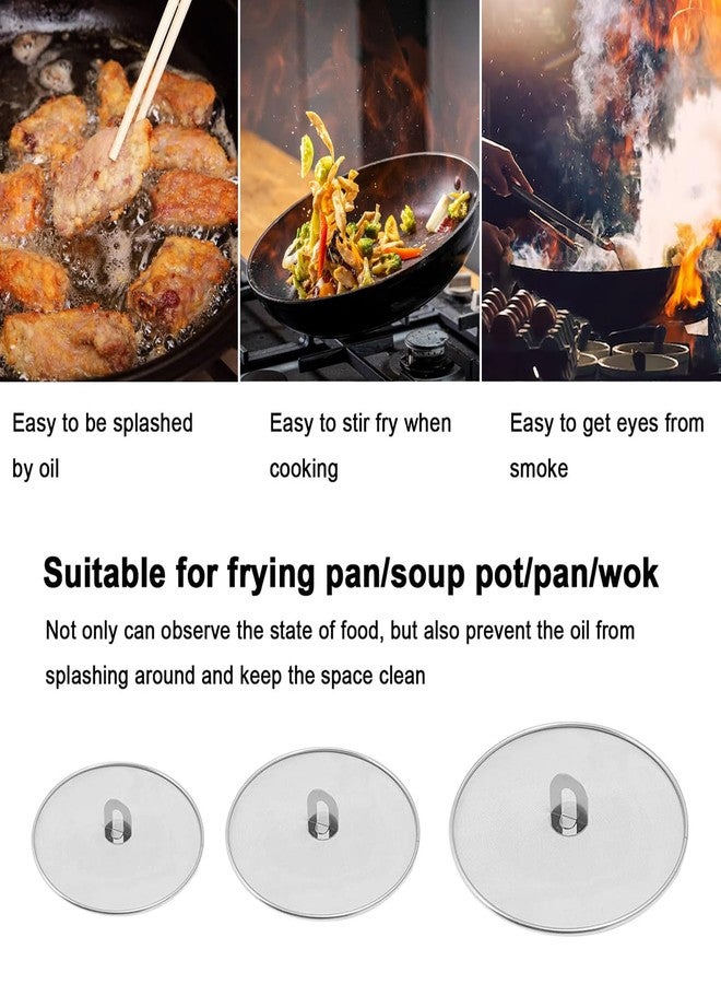 Handook Splatter Screen for Cooking - Stainless Steel Grease Splatter Guard for Frying Pan, No Cooking Oil Mess No Burns, Ultra Fine Mesh Lids Set of 3(10", 11.5", 13") - Image 2