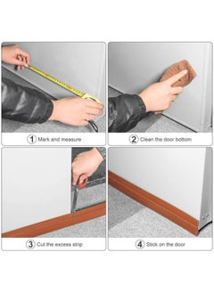 BUPY Door Bottom Draft Stopper - Wind Dust Noise Weather Stripping Heat Seal Strip - 100cm Length - Indoor and Outdoor Use - Heat and Sound Insulation - Insect Barrier (Brown)  - Image 2