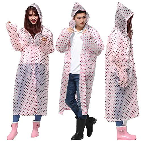 HACER EVA Raincoat with Hood Transparent Water Resistant Rainwear Bike Rainsuit for Men & Women (Universal, Random) - Image 1