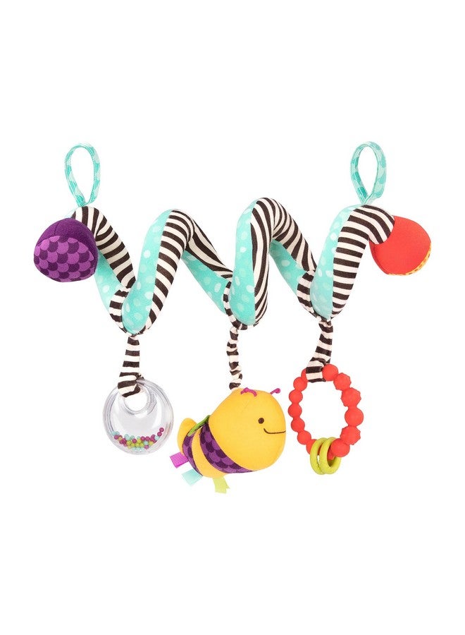 B. toys- B. baby- Wiggle Wrap- Baby Toy - Toy for Car Seat, Stroller, Crib - Spiral with 3 Hanging Toys - Rattle, Plush Bee & Teether - Wrap Around Infant Toy - 0 Months + - Image 1