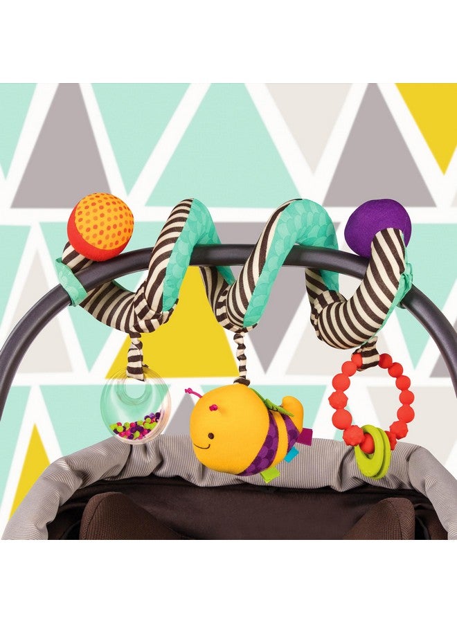 B. toys- B. baby- Wiggle Wrap- Baby Toy - Toy for Car Seat, Stroller, Crib - Spiral with 3 Hanging Toys - Rattle, Plush Bee & Teether - Wrap Around Infant Toy - 0 Months + - Image 2