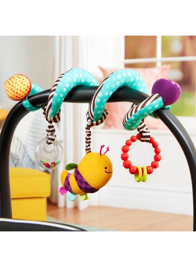 B. toys- B. baby- Wiggle Wrap- Baby Toy - Toy for Car Seat, Stroller, Crib - Spiral with 3 Hanging Toys - Rattle, Plush Bee & Teether - Wrap Around Infant Toy - 0 Months + - Image 5