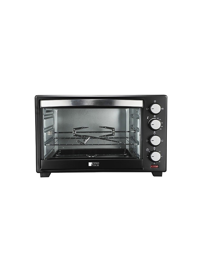 BACK COMFORT Electric Oven 60L – 2000W, 4 Control Knobs, Rotisserie + Convection, 100–250°C Temp Control, 60-Min Timer, Heat-Resistant Glass Door - Image 3