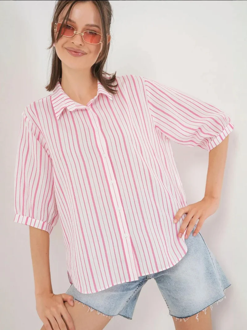 BIG DART BDART Striped Poplin Shirt