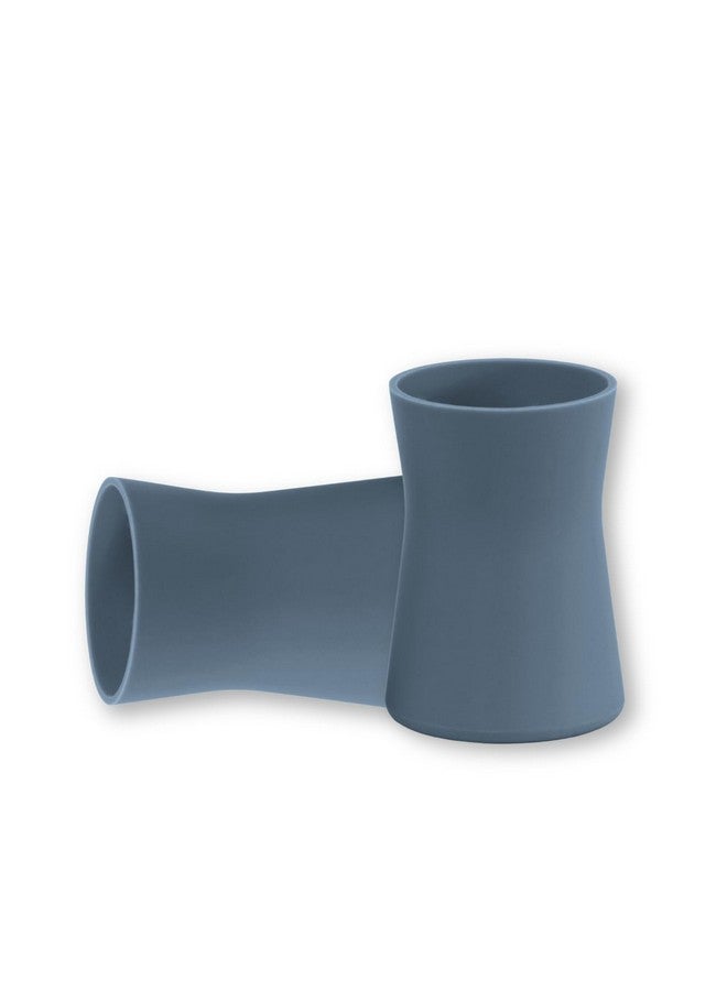 APLAINR Grip Cup, Silicone Open Training Cup for Baby and Toddler, 3 fl oz, Easy Grip, Non-Slip, Heavy Base, Microwave & Dishwasher Safe, No BPA, Pack of 2, Blue Hour - Image 1