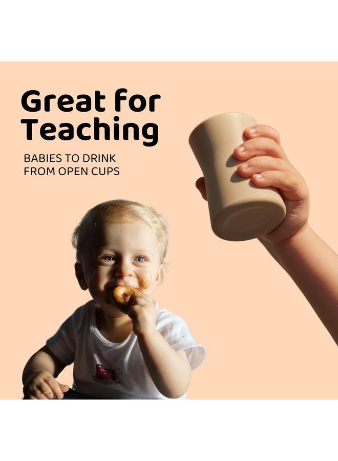 APLAINR Grip Cup, Silicone Open Training Cup for Baby and Toddler, 3 fl oz, Easy Grip, Non-Slip, Heavy Base, Microwave & Dishwasher Safe, No BPA, Pack of 2, Blue Hour - Image 2