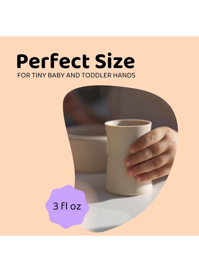 APLAINR Grip Cup, Silicone Open Training Cup for Baby and Toddler, 3 fl oz, Easy Grip, Non-Slip, Heavy Base, Microwave & Dishwasher Safe, No BPA, Pack of 2, Blue Hour - Image 4