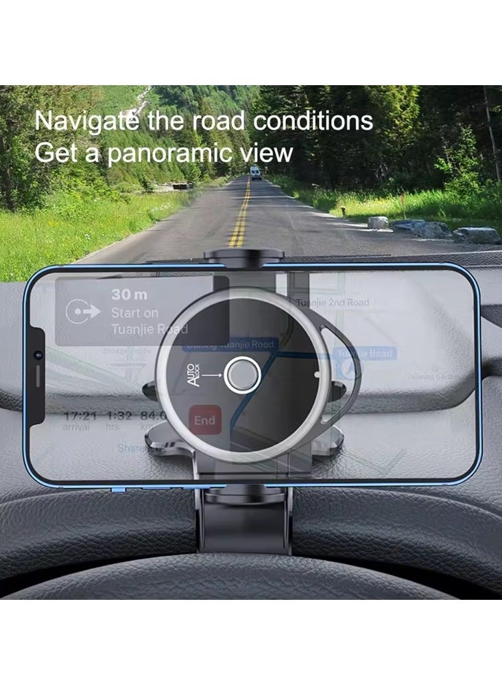 Car Phone Mount for Auto Hands Free 360 Rotatable, Car Phone Clip Holder Universal Dashboard Mobile Stand for Vehicle Dashboard Windscreen Air Vent Cell Smartphone Apple iPhone Pro Max Samsung Xiaomi  - Image 4