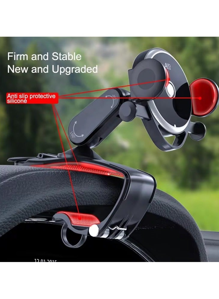 Car Phone Mount for Auto Hands Free 360 Rotatable, Car Phone Clip Holder Universal Dashboard Mobile Stand for Vehicle Dashboard Windscreen Air Vent Cell Smartphone Apple iPhone Pro Max Samsung Xiaomi  - Image 3