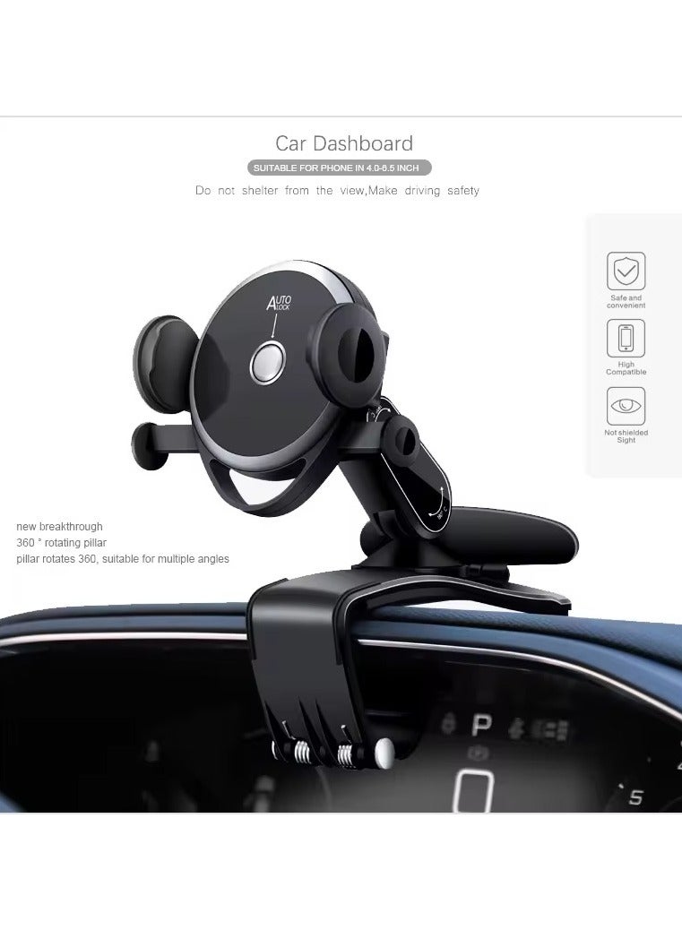 Car Phone Mount for Auto Hands Free 360 Rotatable, Car Phone Clip Holder Universal Dashboard Mobile Stand for Vehicle Dashboard Windscreen Air Vent Cell Smartphone Apple iPhone Pro Max Samsung Xiaomi  - Image 2