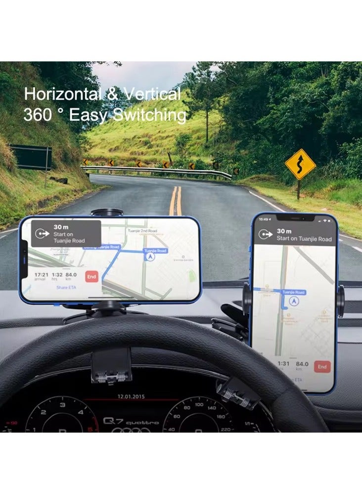 Car Phone Mount for Auto Hands Free 360 Rotatable, Car Phone Clip Holder Universal Dashboard Mobile Stand for Vehicle Dashboard Windscreen Air Vent Cell Smartphone Apple iPhone Pro Max Samsung Xiaomi  - Image 5