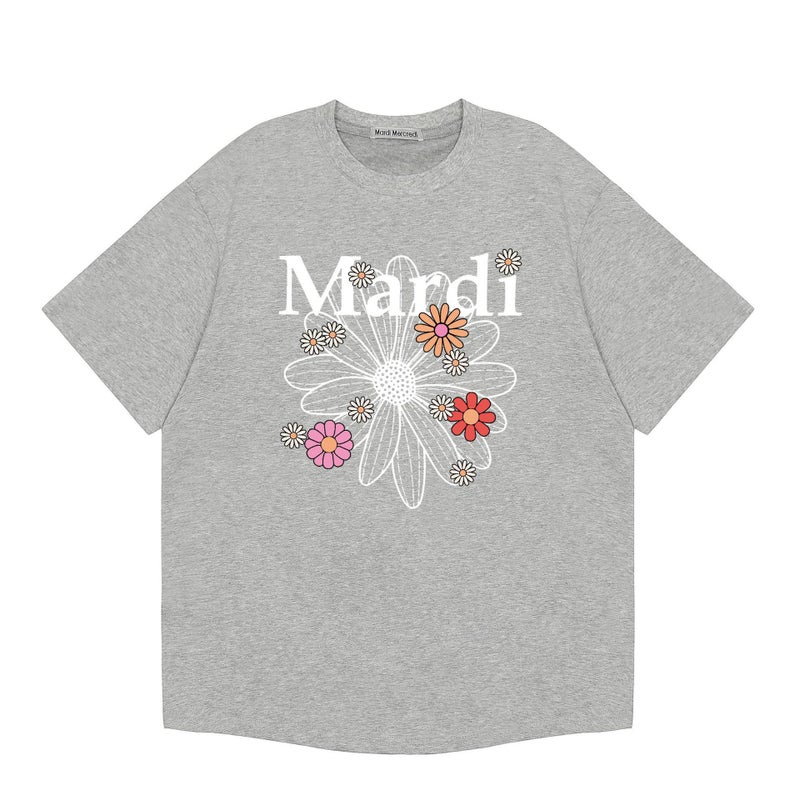 In-Stock Korean Trendy Brand Mardi Short-Sleeve Women''s 25 Summer New Daisy Print Round Neck Pure Cotton Top T-Shirt Wholesale - Image 1