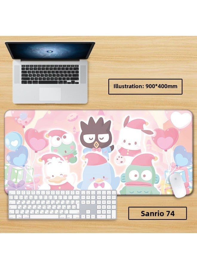 Unlocked Sanrio Mouse Pad Extra Large Girl Cute Cartoon Notebook Office Computer Keyboard Learning-Color:90x40cm Thickness 3mm-Pattern:Off-white Sanrio 74  - Image 1