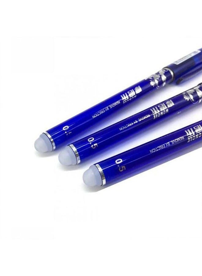 Generic 12 Pcs Erasable Pens 0.5mm, Fine Ballpoint Blue Ink Pens, Smooth Writing Gel Pen for Drawing Writing(Blue)  - Image 4