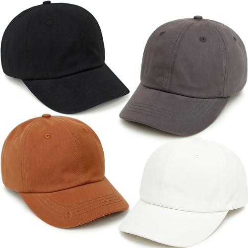 Beieverluck 4 Pieces Toddler Baseball Hats Kid Baseball Cap Washed Cotton Adjustable Toddler Cap for Boys Girls (Color 5) - Image 1