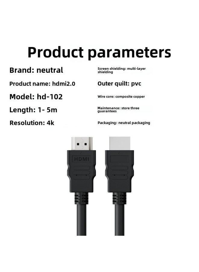 Hdmi Line Computer Cable 4K2.0 Version TV Set-top Box Monitor Projector Hd Line Hdmi Line-Color:14 1 Black 1080P-Line Length:1 M - Image 4