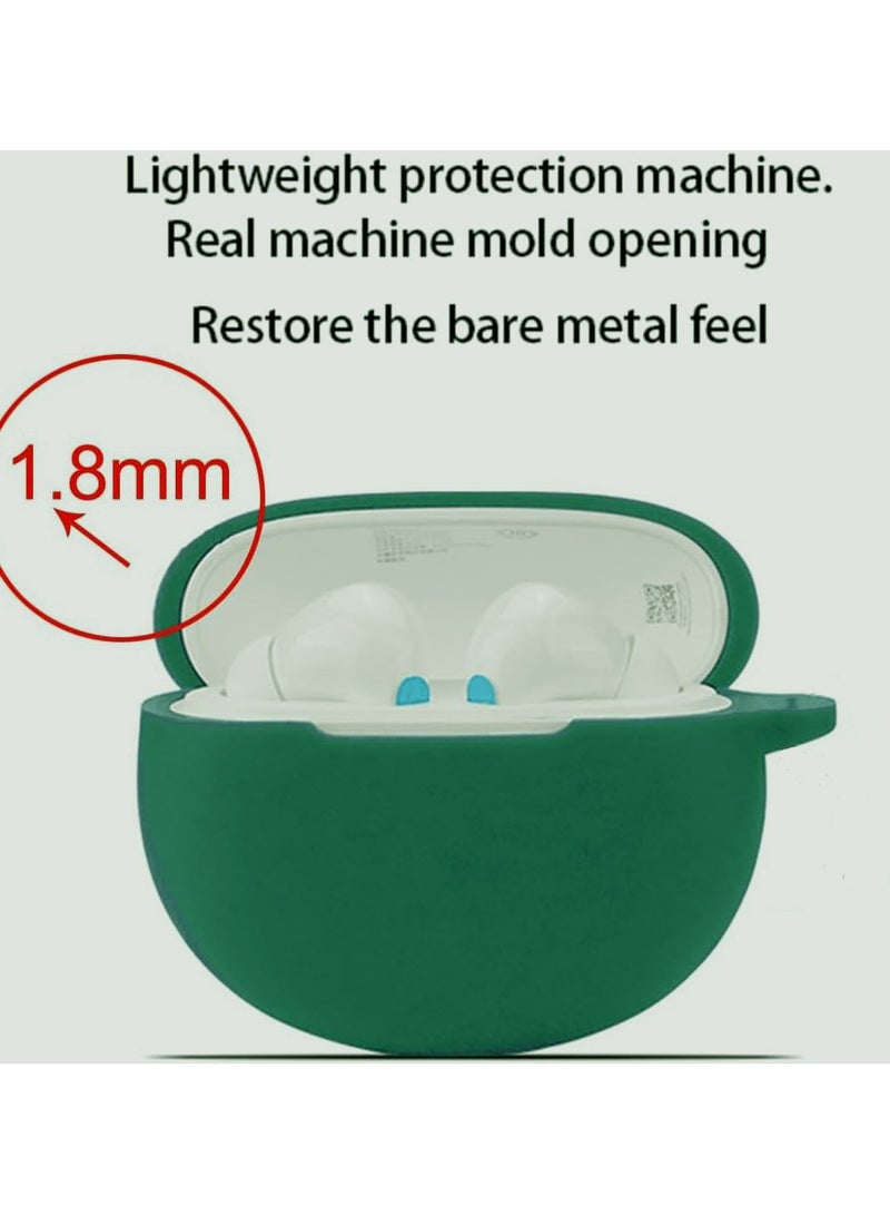 Silicone Protective Case for Xiaomi Redmi Buds 4 Earphones with Keychain Cover (green) - Image 2