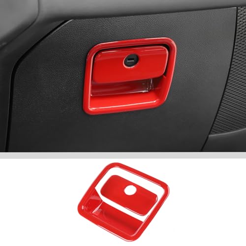 JWWY Glove Box Handle Trim Cover for Jeep Wrangler JL 20182025 Interior Decorative Accent for Passenger Side Glove Compartment ABS 2pcs Red - Image 1