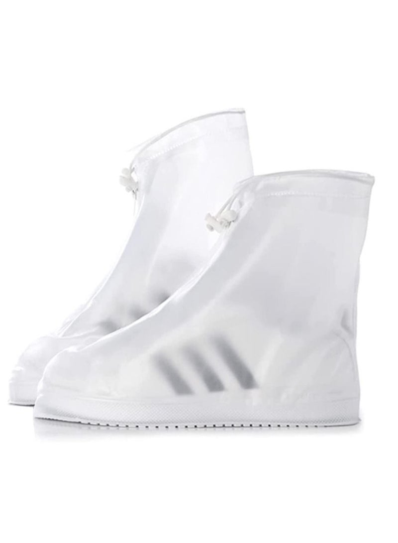 KASTWAVE 2 Pairs Rain Shoes Cover Non Slip Waterproof Shoe Covers Reusable Shoe Protectors Covers High Top Snow Boots Galoshes Overshoes for Men Women - Image 1