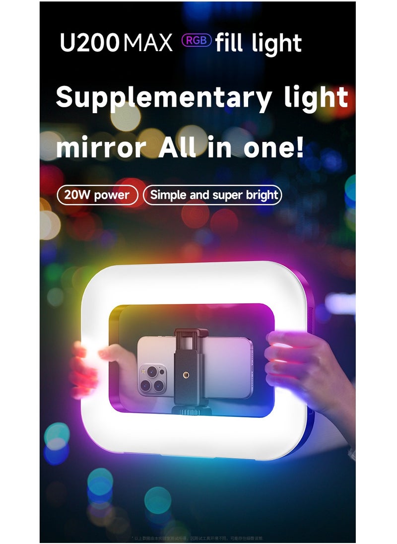 Generic RGB Video Light Panel, Professional 8000mAh Battery High Capacity Portable Photography Fill Light with Active Heat Dissipation Design, LED 48 FX Scene Modes Bluetooth Control No App Needed, Full Color 360 Adjustable Bi-Color 2500K to 8500K, CRI Over 95 Studio Lighting, Triple Cold Shoe Mount with 1/4" Screw Threads, for Smartphone, Camera, TikTok Live Streaming, YouTube Vlogging, Makeup Photography  - Image 2