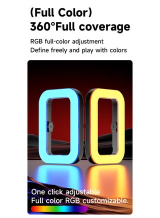 Ring Light Video Panel & Selfie Light with Full Color RGB, 48 FX Modes & Bluetooth Control - Portable Studio Lighting for Content Creation, Smartphone Camera, TikTok Live Streaming, YouTube Vlogging, Video Conference, Makeup Photography - view 4
