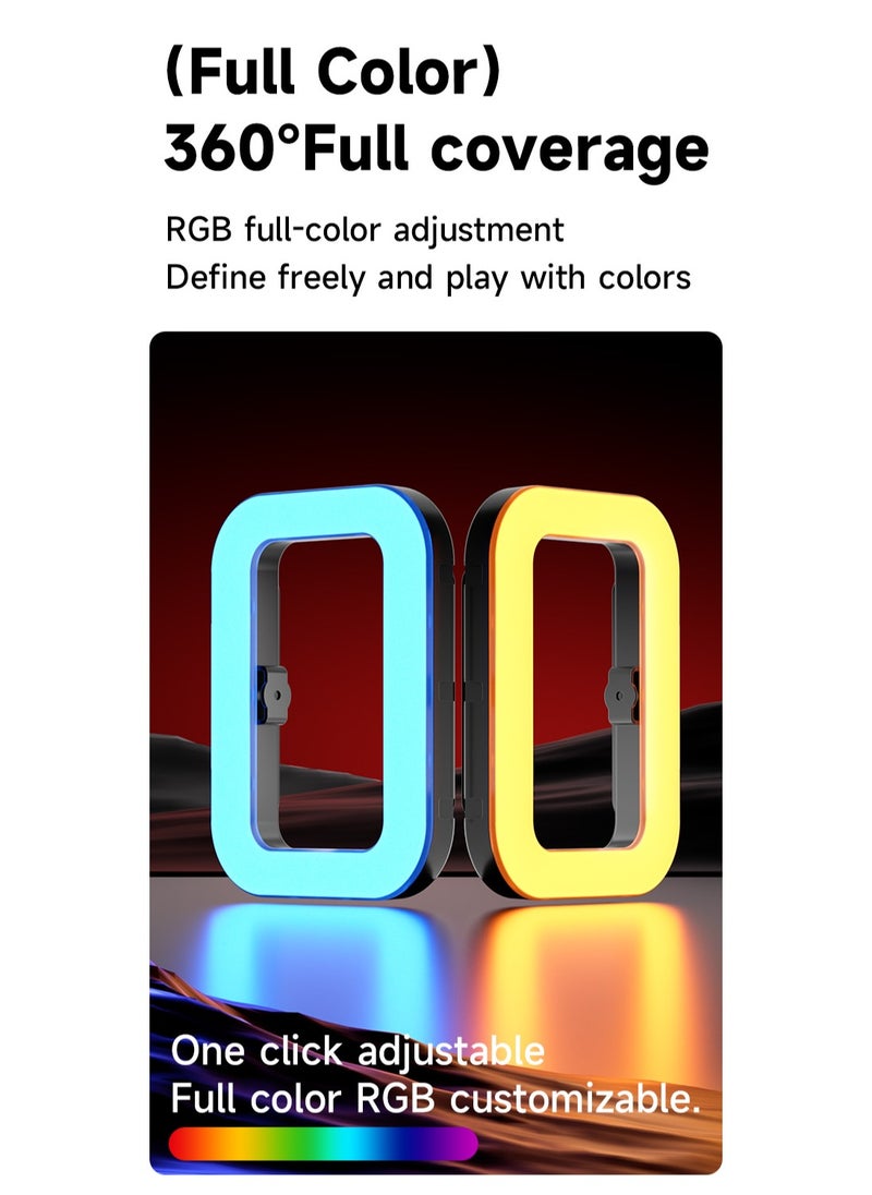 Generic RGB Video Light Panel, Professional 8000mAh Battery High Capacity Portable Photography Fill Light with Active Heat Dissipation Design, LED 48 FX Scene Modes Bluetooth Control No App Needed, Full Color 360 Adjustable Bi-Color 2500K to 8500K, CRI Over 95 Studio Lighting, Triple Cold Shoe Mount with 1/4" Screw Threads, for Smartphone, Camera, TikTok Live Streaming, YouTube Vlogging, Makeup Photography  - Image 4