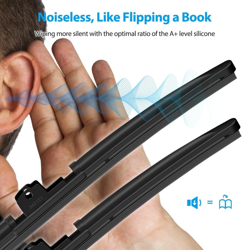 METO T6 Silicone Windshield Wiper Blades Set - Image 5