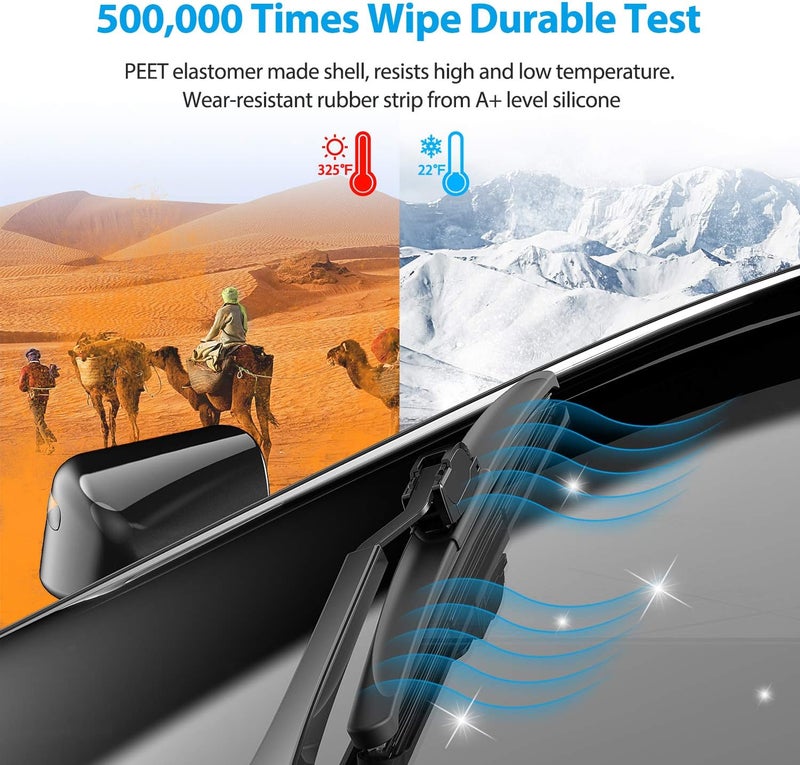METO T6 Silicone Windshield Wiper Blades Set - Image 4