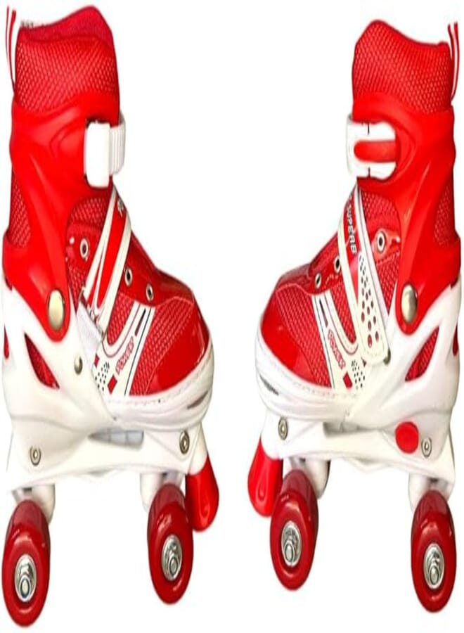 Skating shoes pair 4 wheels size (39-42) box - white*red 