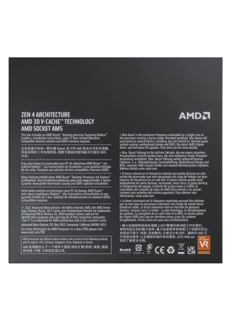 AMD Ryzen 9 7900X3D 12-Core, 24 Thread Desktop Processor