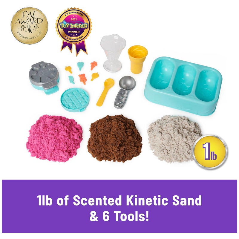 Kinetic Sand Scents, Ice Cream Treats Playset with 3 Colors Scented Play Sand & 6 Tools, Sensory Toys, Holiday Gifts & Stocking Stuffers for Kids Ages 3 and up - Image 2