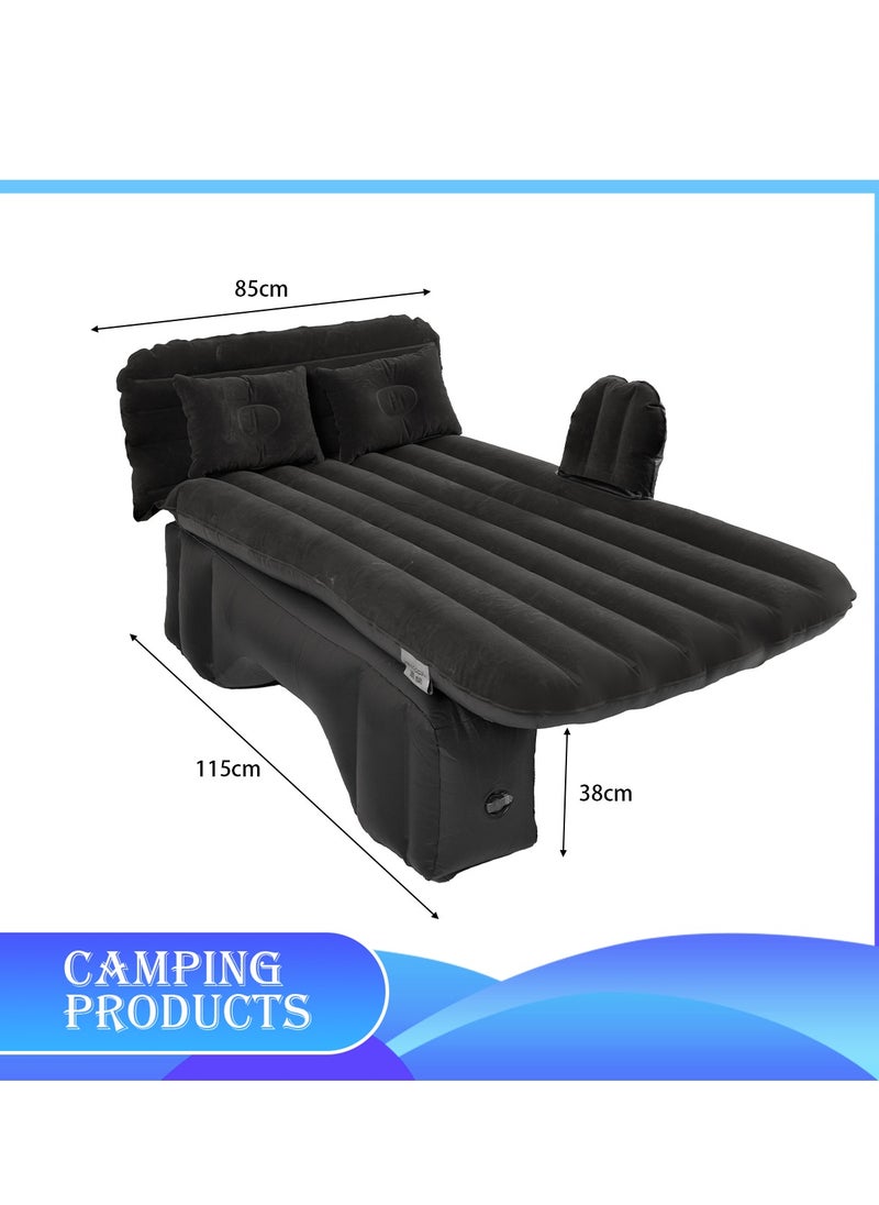 Manful Inflatable Mattress with Pump Portable Outdoor Air Mattress Foldable Single Thickened Flocking Mattress for Outdoor and Home  - Image 4