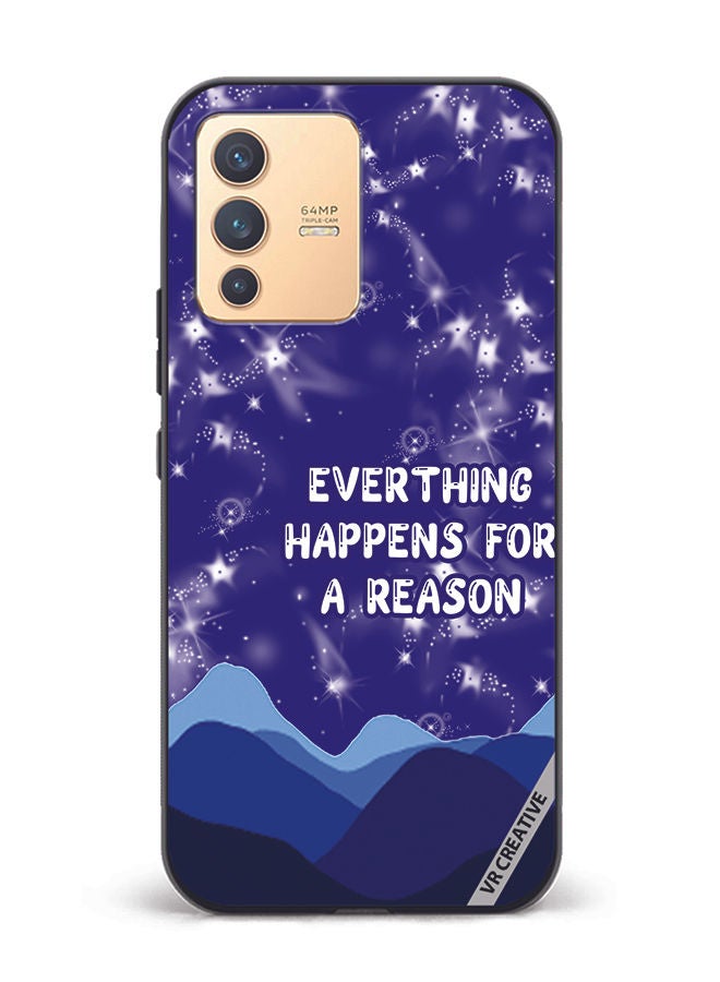 VR CREATIVE Protective Case Cover For Vivo V23 5G Everything Happens For A Reason Design Multicolour - Image 1